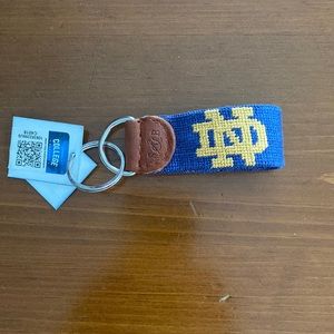 Smathers & Branson needlepoint Notre Dame key fob